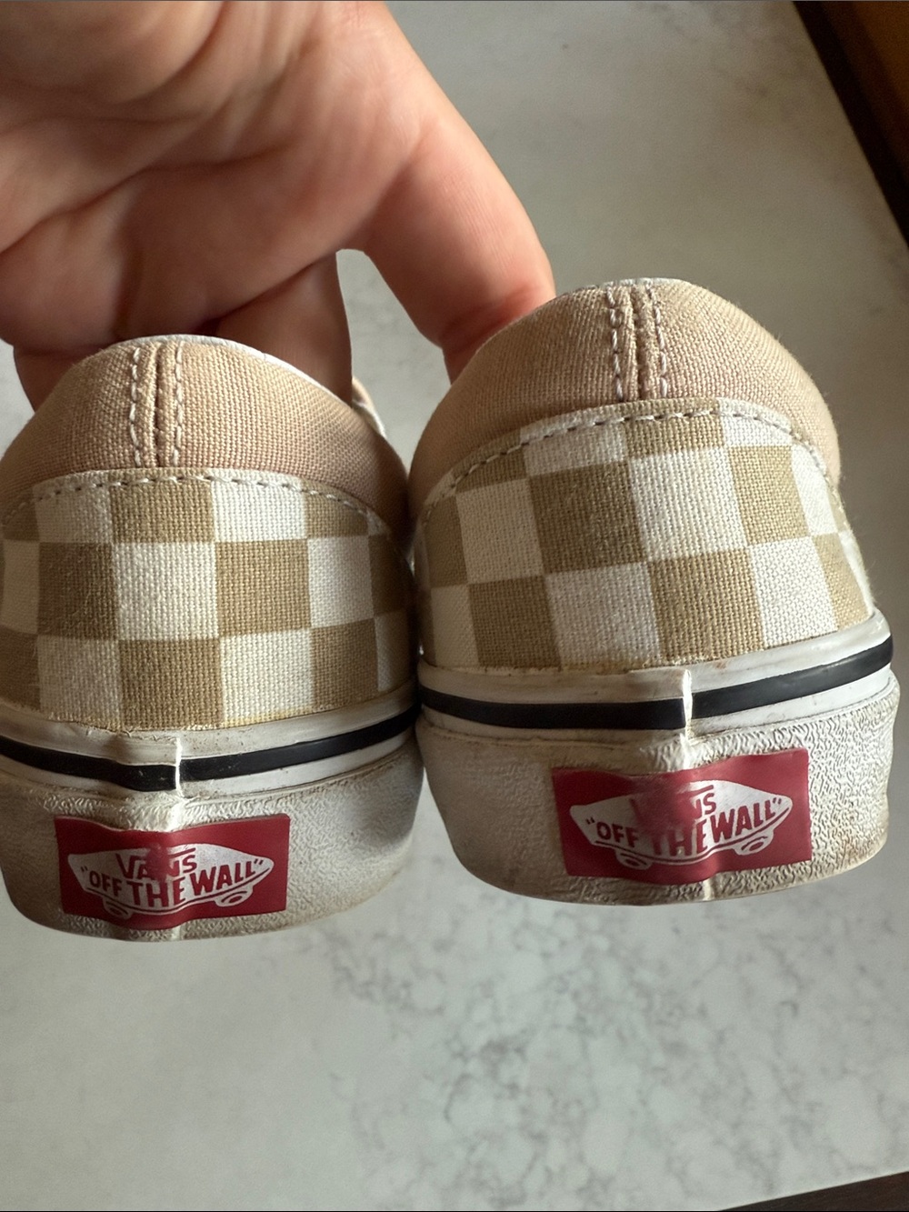 Vans Checkerboard Slip-On Sneakers - Beige & White - Picture 3 of 4